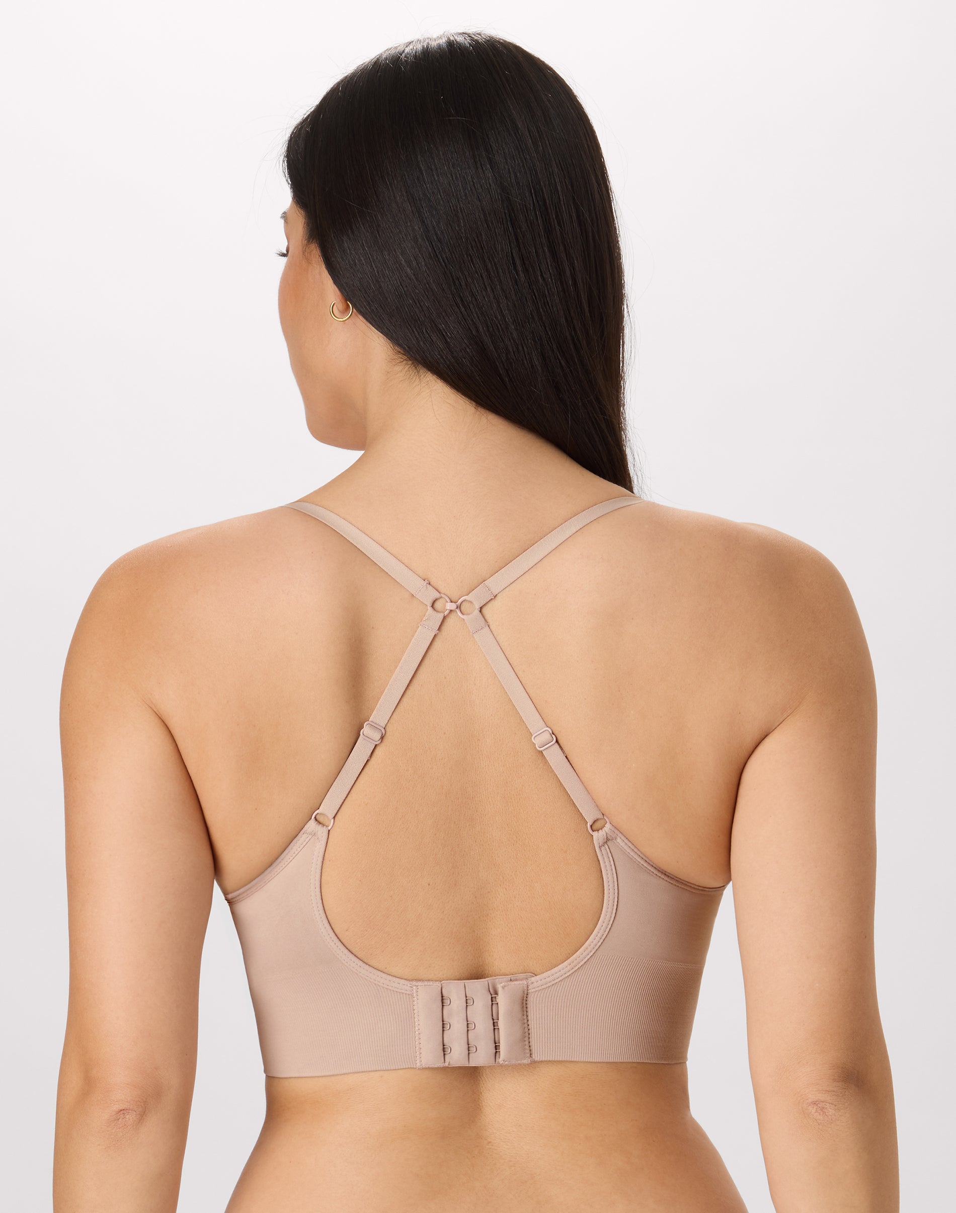M Plunge Push-Up Bra, Seamless Convertible Longline Bralette (Plus