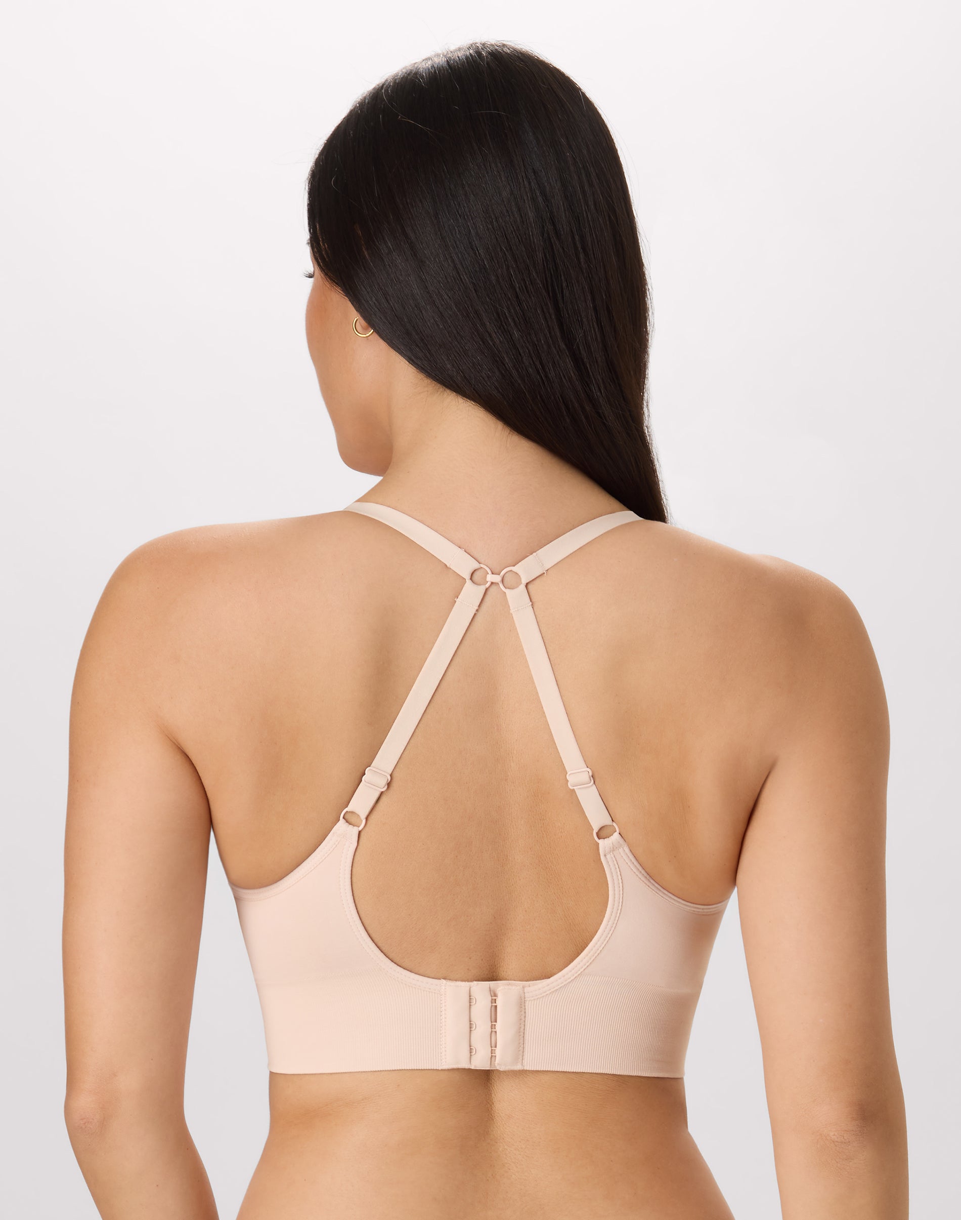 M Plunge Push-Up Bra, Seamless Convertible Longline Bralette (Plus
